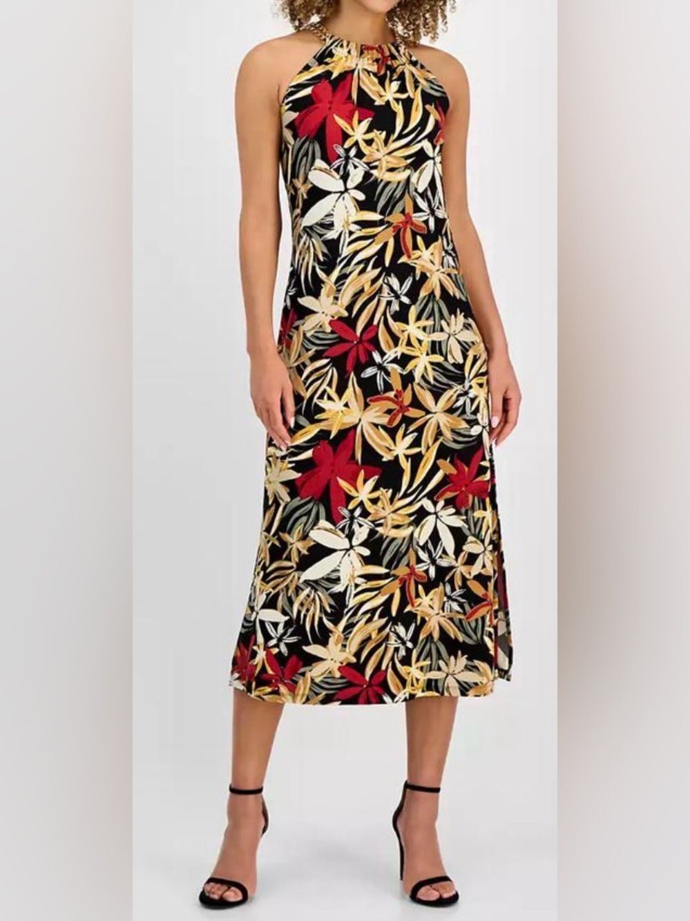 Anne Klein
Women's Printed Sleeveless Halter Midi Dress